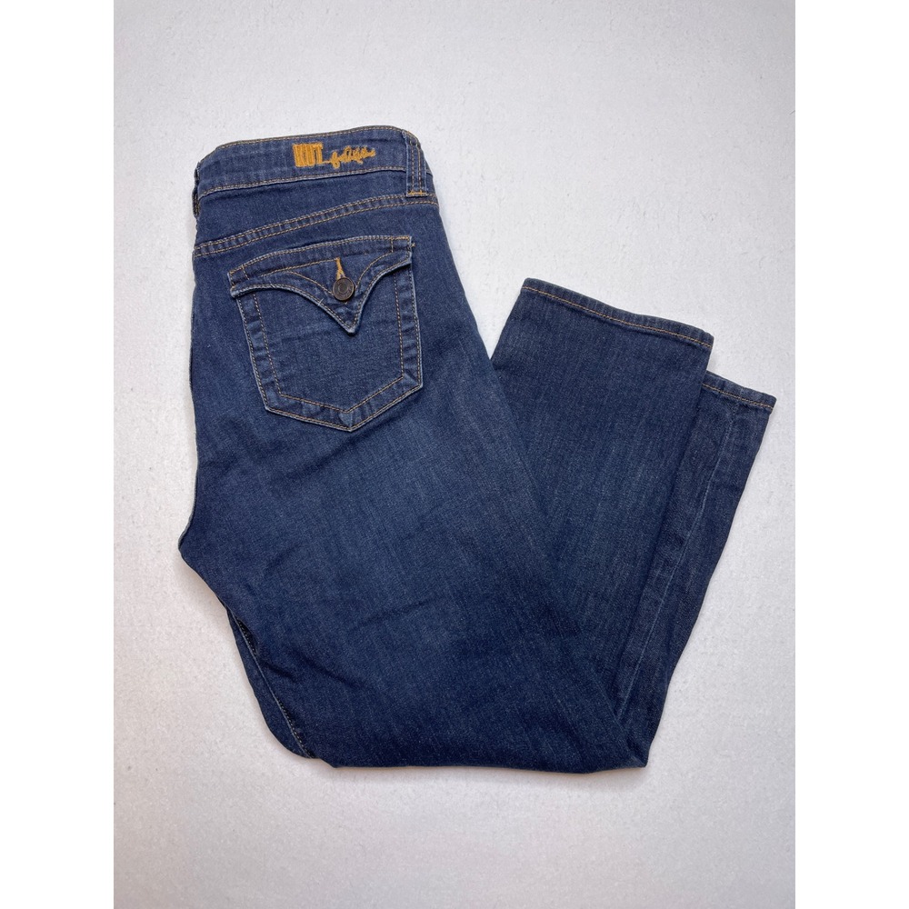 KUT from the Kloth Women Jeans Low Rise Crop Straight Leg Size 6 Dark Wash Blue